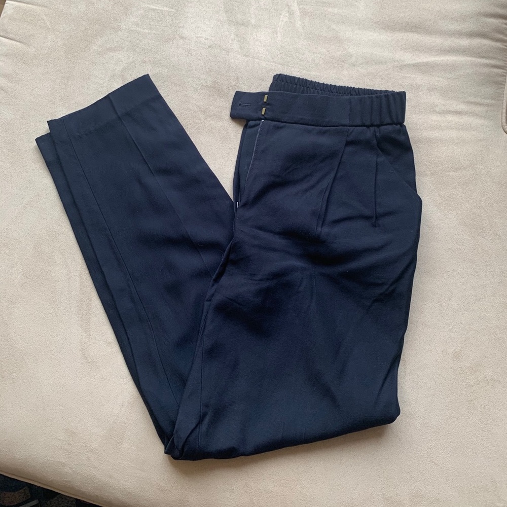 Massing Dutti navy viscose pants